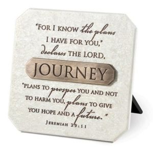 Sandstone 3.75 X 3.75 Cast Stone Bronze Title Bar Plaque Journey